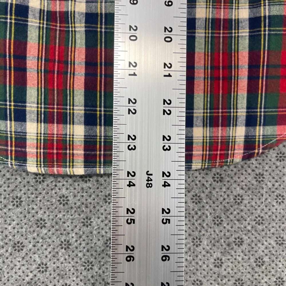 NEW Polo Ralph Lauren Boys Red Green Tartan Plaid Button Down Shirt Size M 10-12